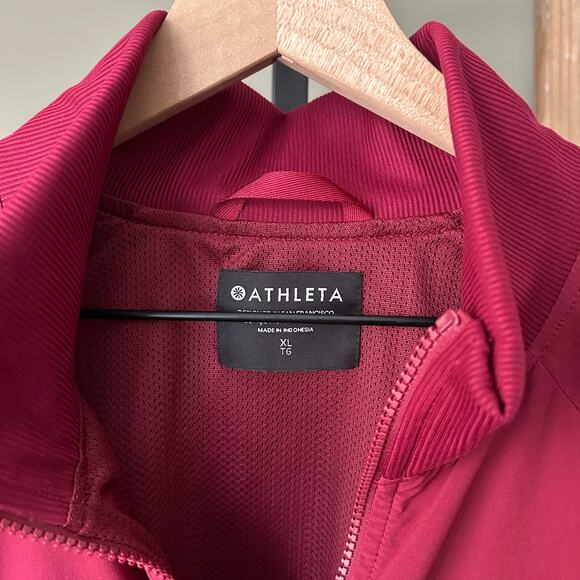 Athleta Brooklyn Bomber Jacket Maroon XL - Picture 3 of 5